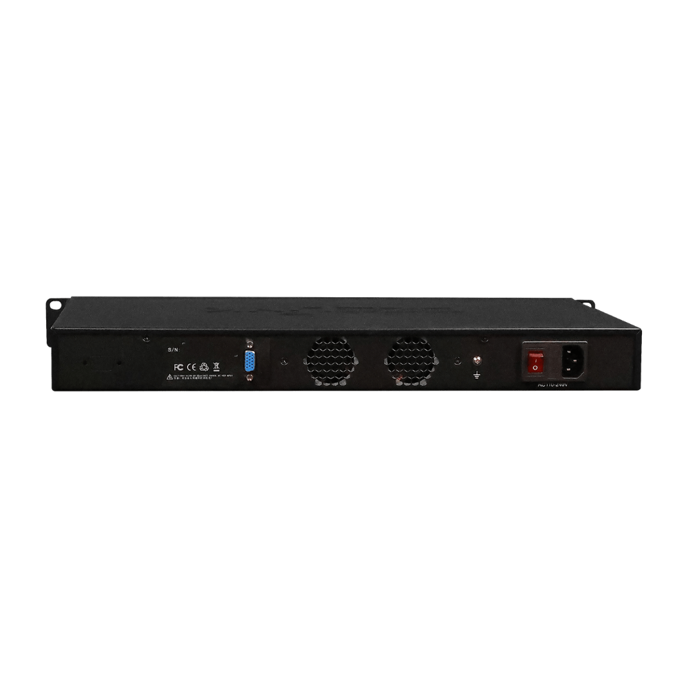 EZE-GW620 rear panel with dual cooling fans and power inlet