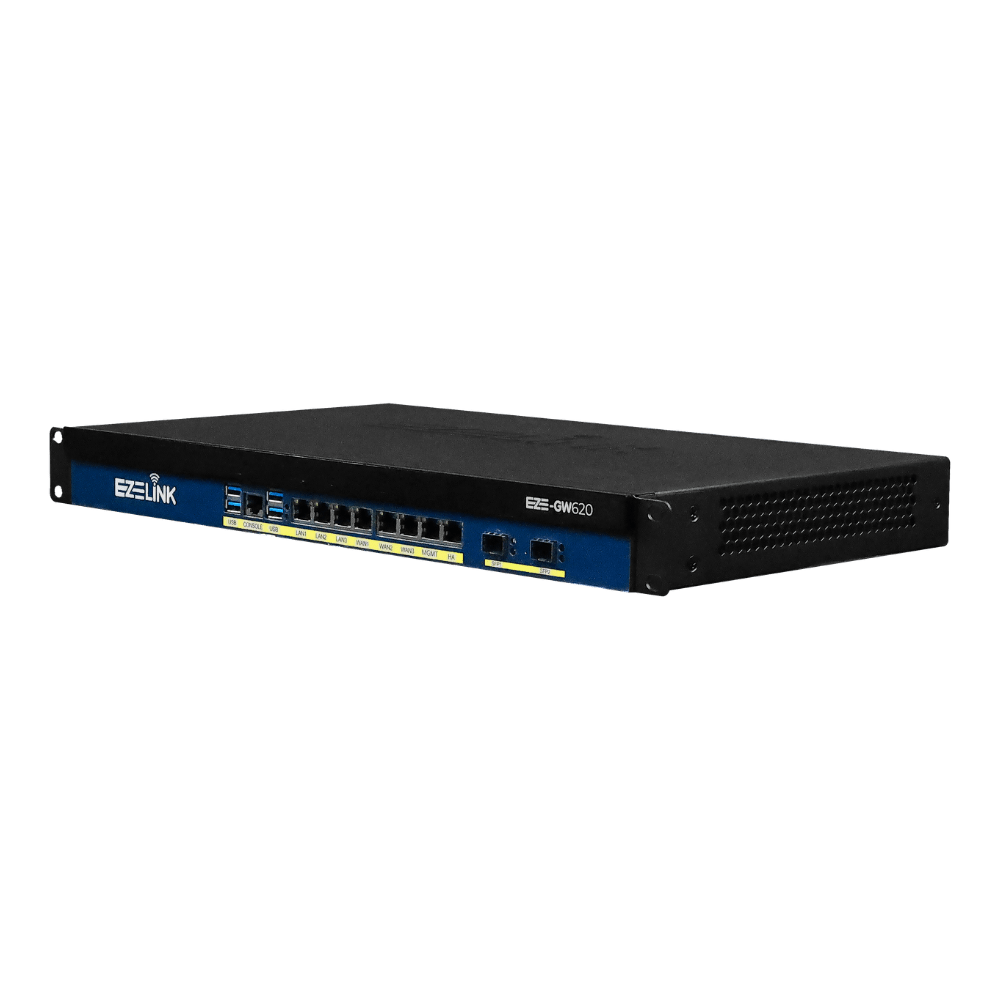 EZE-GW620 angled view showing HA and management ports