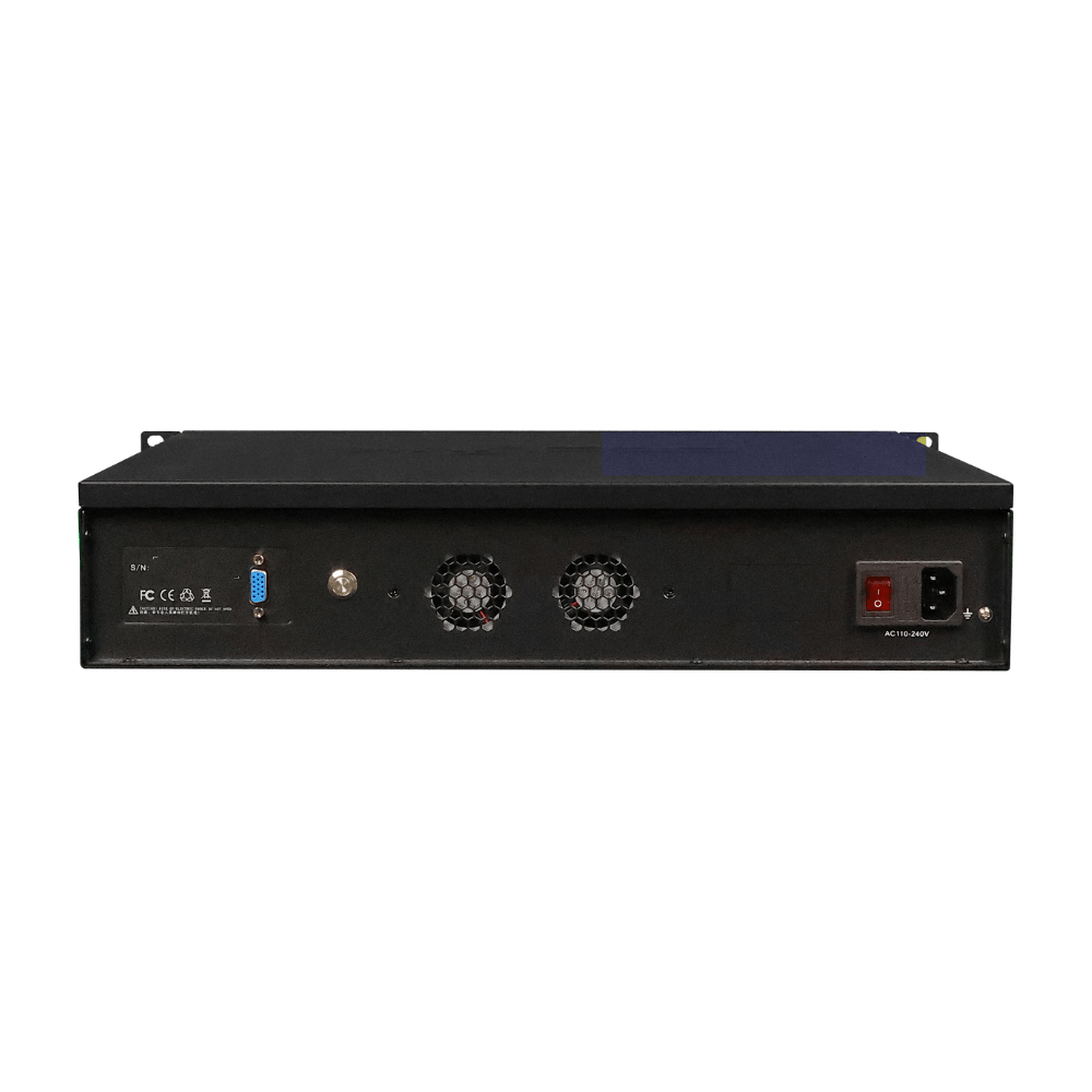 EZE-GW810 rear panel with dual active fans and power inlet