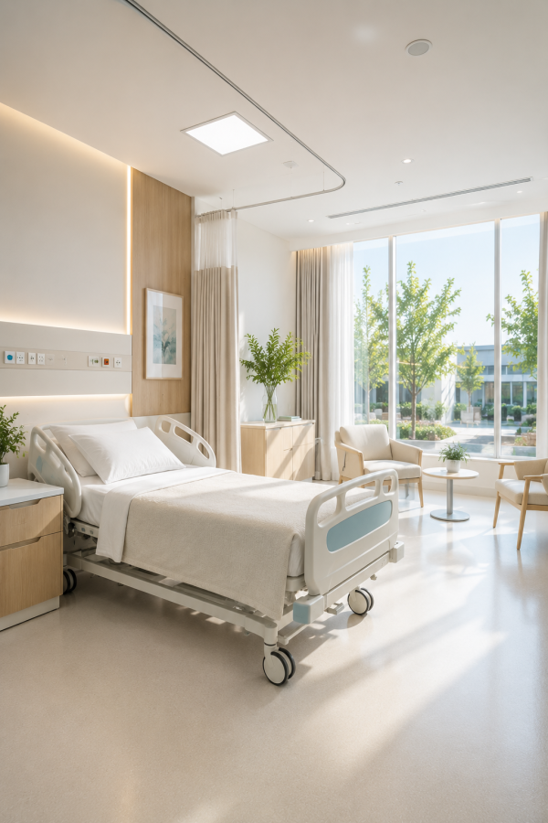 Private hospital patient room served by a clinical-grade wireless network